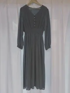 ナチュラルクチュール ピンタックプリーツお上品ワンピース　ブルー　水色