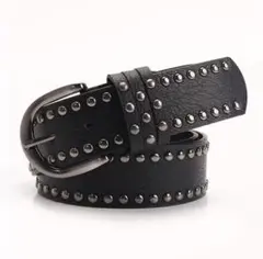 スタッズベルト 黒 メンズ レディース Y2K ロック パンク 韓国 太ベルト