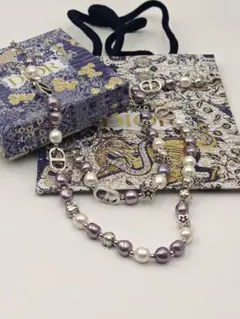 【美品】Dior CDロゴ スター カラーパール ネックレス ブレスレット2点