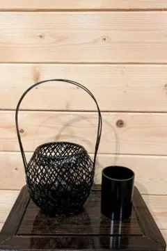 竹製　創作花籠　籠　やまご　鎌倉　花器　華道　茶道　茶道具
