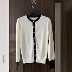 NATURAL BEAUTY BASICアイボリー 長袖カーディガン M