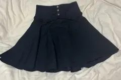 Secret Honey フレアスカート 黒 レースアップ リボン 地雷 量産