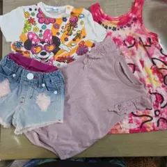 ベビー服 4点セット Tシャツ タンク ショートパンツ ロンパースのサムネイル