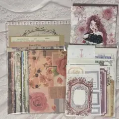 425 コラージュ素材　100枚以上　紙モノ　シール　デザペ　おすそ分け　平袋