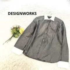 デザインワークス＊アバハウス【L】トップス　シャツ　2トーン　コットン　麻