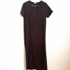 しまむら　ロングワンピース　ブラウン　Lサイズ