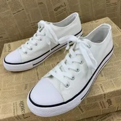 新品★メンズ★25.0cm★軽量 幅広 キャンバススニーカー 白 1980D