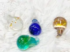 4つセット★ 蓄光琉球ガラスペンダントトップ
