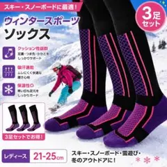 防寒靴下 スキー靴下 靴下 3足セット レディース アウトドア　【新品未使用】