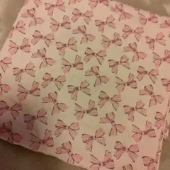 fuwacca リボン柄　ピンク　ニット　生地 50cm