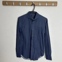 COMME CA MEN ネイビー 長袖シャツ M