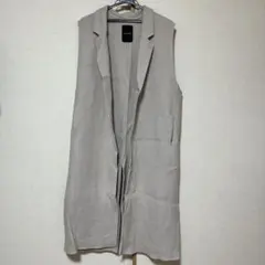 JEANASSIS ベージュ ノーカラー ロングベスト