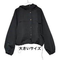 美品！大きいサイズ　薄手アウター　上着　ネイビー　春服