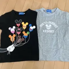 東京ディズニーリゾート キッズ Tシャツ ブラック＆グレー