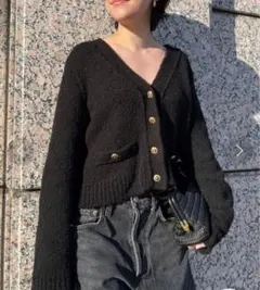 美品 Deuxieme Classe Classy カーディガン ブラック