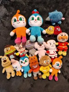 アンパンマン　プリちぃビーンズ　ぬいぐるみ 17体セット　おまけでばいきんまん大