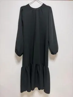 OFALO しまむら　深緑　ワンピース　長袖ワンピース