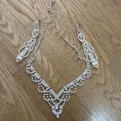 クリスタルネックレス＆イヤリングセット