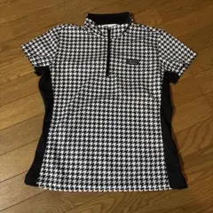 ハウンドトゥース柄ハーフジップゴルフウェア