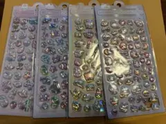 ぽっこりシール4枚セット 3Dレリーフ クリスタルシール ステッカー