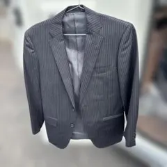 グレー ストライプ ビジネススーツジャケット