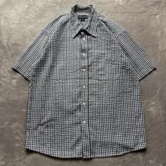 00's vintage 半袖シャツ ギンガムチェック シアサッカー ビジネス