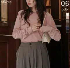 titivate シアーベロアロングTシャツ ネイビー　Mサイズ