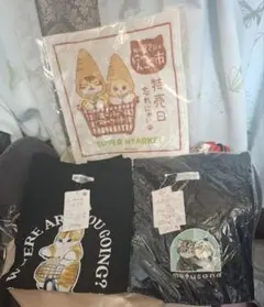 mofusand モフサンド　Tシャツ　トレーナー　ハンドタオルセット 2L 黒のサムネイル