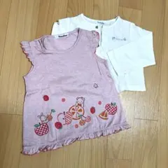 familiar フリル付きタンクトップ 90 ピンク