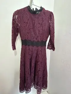 【お値下げ】LACE LADIES パーティードレス ワインレッド Sサイズ