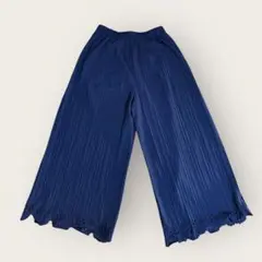 ネイビー プリーツ スカーチョ 刺繍