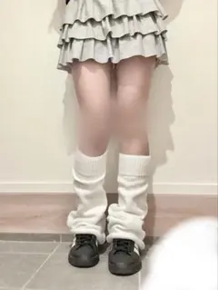 ホワイト レッグウォーマー