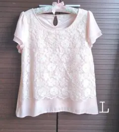 未使用品　花柄刺繍 半袖トップス ピンク groveのサムネイル