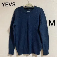 【YEVS】メンズ クルーネックセーター（M）ネイビーのサムネイル