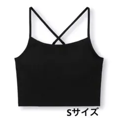 GU ブラフィール2WAYクロップドキャミソール ブラック 黒
