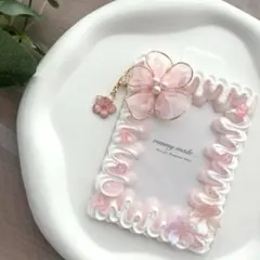 【春限定！】トレカケース 桜　ピンク　春　ホイップデコ ハンドメイド