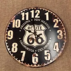 ルート66 ヴィンテージ掛時計　アメリカン雑貨　直径40cm 動作確認済み