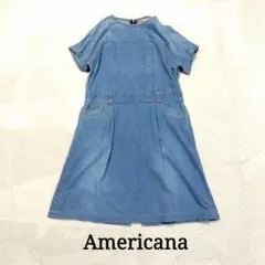 アメリカーナ　Americana デニムワンピース　ウォッシュ　膝丈 ゆったりのサムネイル