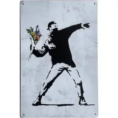バンクシー作品　 ポスター ブリキ看板　インテリア雑貨　メタルサイン金属飾り物