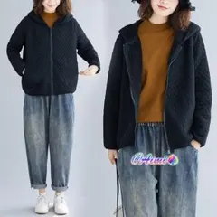 ファスナー 裏起毛 ゆったり カジュアル アウター レディース フード付き