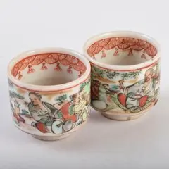中国 景徳鎮 粉彩 蟋蟀文 酒杯 一對 M R4791 - メルカリ