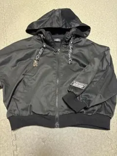 BiSKEE 黒いフード付きカジュアルジャケット