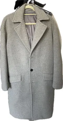 GLOBAL WORK ウール混 チェスターコート メンズ Mサイズ グレー