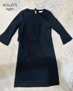 NOLLEY'S light ネイビーブルーの七分袖ワンピース 36