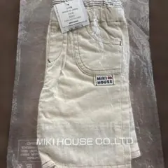 新品タグ付　ミキハウス　ストレッチパンツ80 ベージュ　ウェストゴムのサムネイル