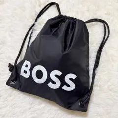 【未使用級】 HUGO BOSS ナップサック ナイロン リュック ブラックのサムネイル