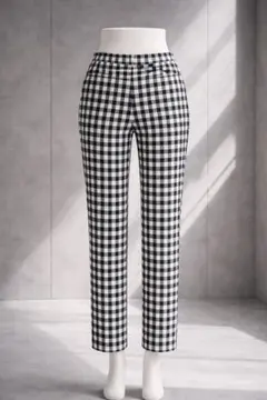 ユニクロ クロップドレギンスパンツ ギンガムチェック