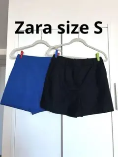 2点セットザラショーツ黒青色サイズS