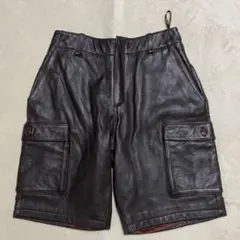 レザー パッチワーク カーゴショーツ ハーフパンツ - メルカリ