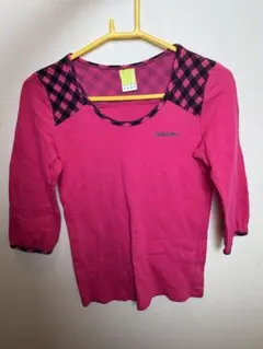 値下げ！adidas ピンク チェック Tシャツ S